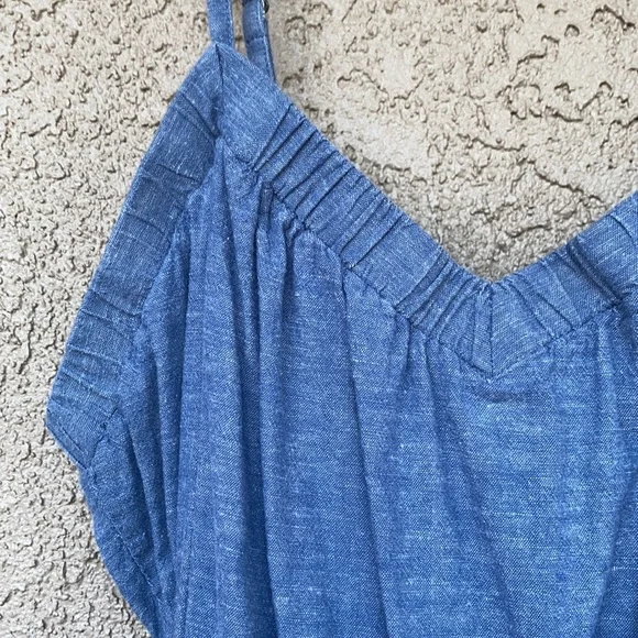 Kimichi Blue Chambray Spaghetti Strap Dress with Pockets L - Picture 6 of 11